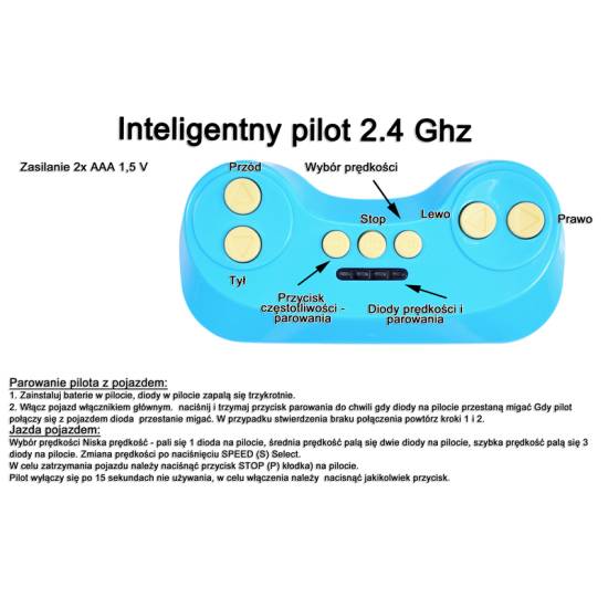 PILOT DO POJAZDÓW 2.4 GHZ PILOT-P-22-WXE1688